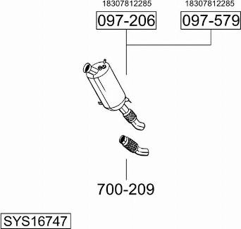 Bosal SYS16747 - Sistem de esapament - allinparts.ro