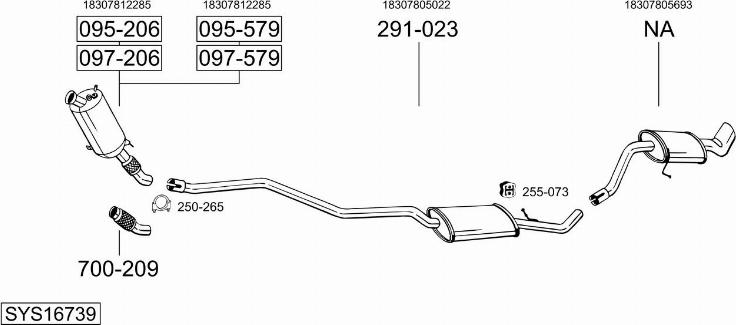 Bosal SYS16739 - Sistem de esapament - allinparts.ro