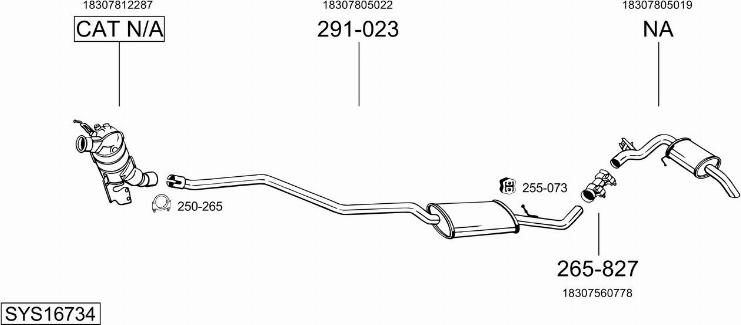 Bosal SYS16734 - Sistem de esapament - allinparts.ro