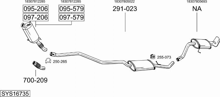 Bosal SYS16735 - Sistem de esapament - allinparts.ro