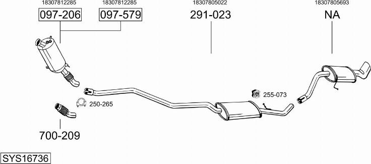 Bosal SYS16736 - Sistem de esapament - allinparts.ro