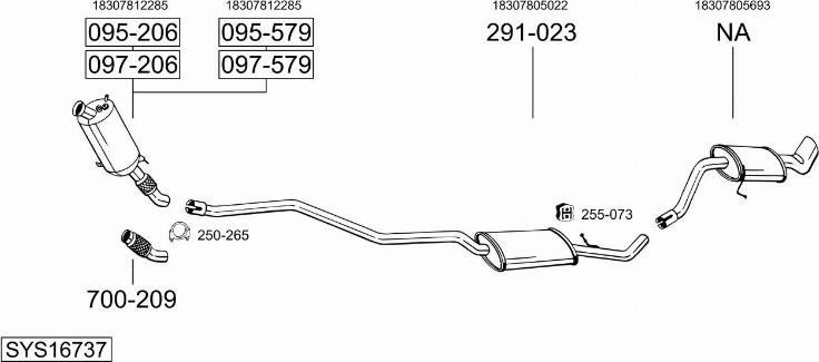 Bosal SYS16737 - Sistem de esapament - allinparts.ro