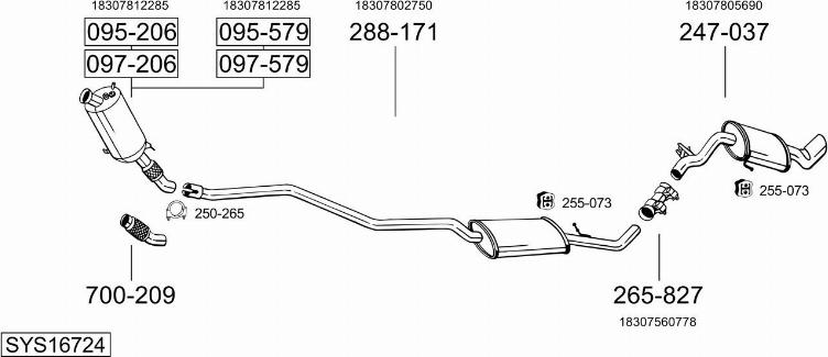 Bosal SYS16724 - Sistem de esapament - allinparts.ro