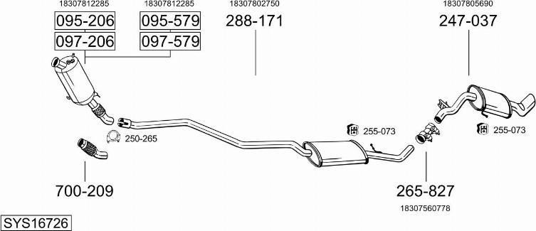 Bosal SYS16726 - Sistem de esapament - allinparts.ro