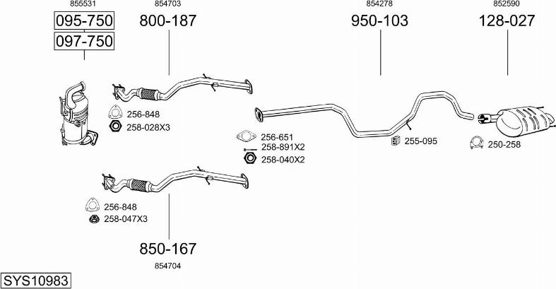 Bosal SYS10983 - Sistem de esapament allinparts.ro
