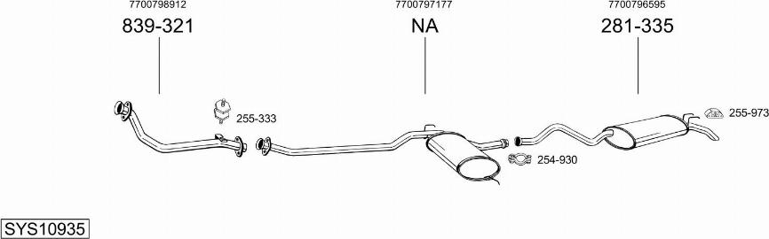 Bosal SYS10935 - Sistem de esapament - allinparts.ro