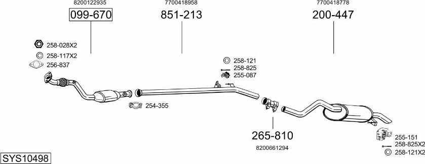 Bosal SYS10498 - Sistem de esapament - allinparts.ro