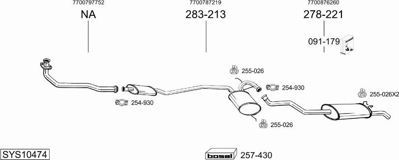 Bosal SYS10474 - Sistem de esapament - allinparts.ro