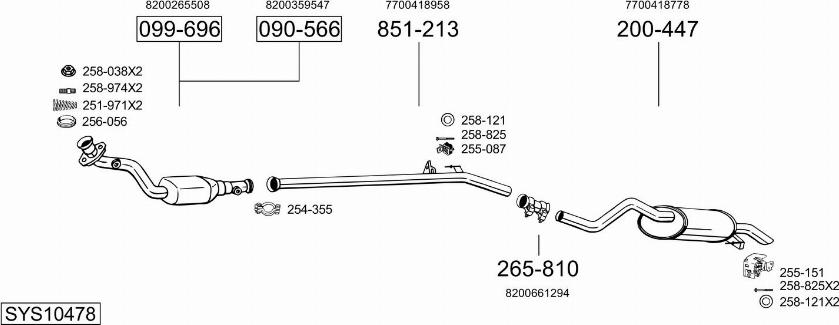 Bosal SYS10478 - Sistem de esapament - allinparts.ro