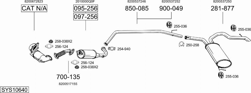 Bosal SYS10640 - Sistem de esapament - allinparts.ro