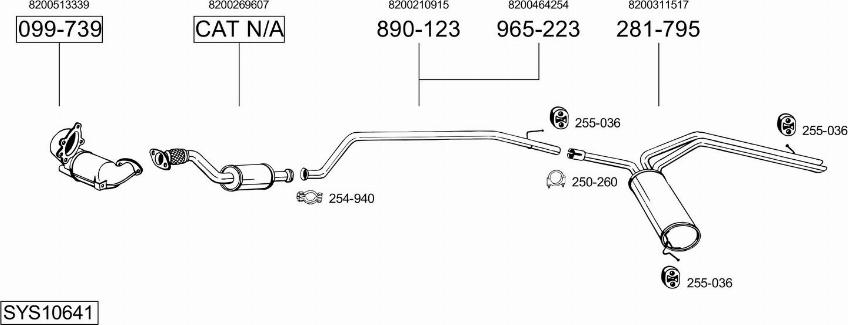Bosal SYS10641 - Sistem de esapament - allinparts.ro