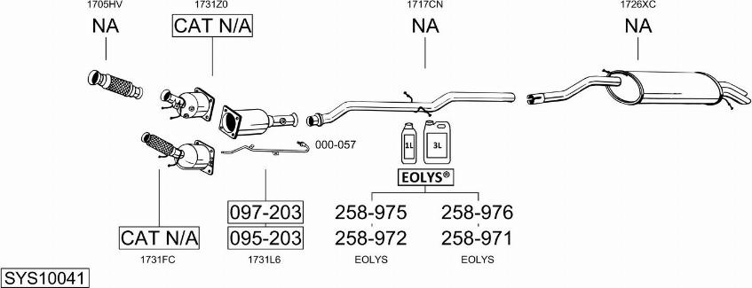 Bosal SYS10041 - Sistem de esapament allinparts.ro