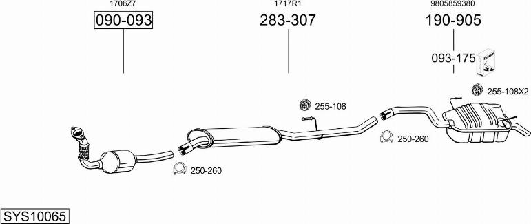 Bosal SYS10065 - Sistem de esapament allinparts.ro
