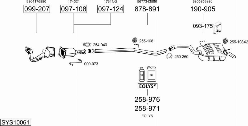 Bosal SYS10061 - Sistem de esapament allinparts.ro