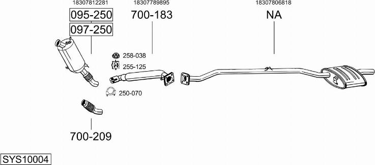 Bosal SYS10004 - Sistem de esapament - allinparts.ro