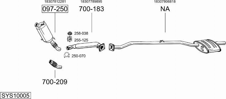 Bosal SYS10005 - Sistem de esapament - allinparts.ro