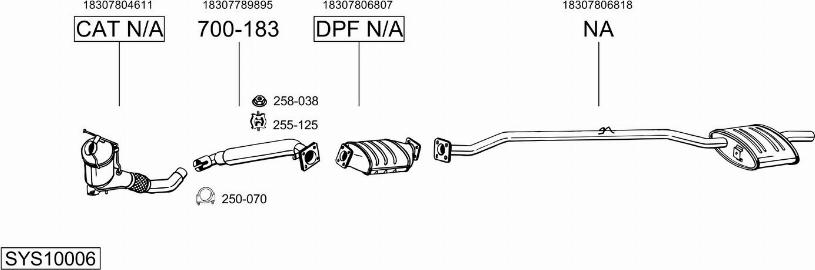 Bosal SYS10006 - Sistem de esapament - allinparts.ro