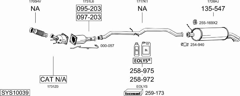 Bosal SYS10039 - Sistem de esapament allinparts.ro