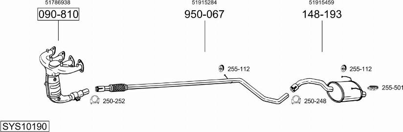 Bosal SYS10190 - Sistem de esapament allinparts.ro