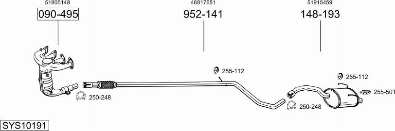 Bosal SYS10191 - Sistem de esapament allinparts.ro