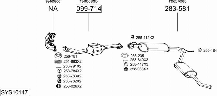 Bosal SYS10147 - Sistem de esapament - allinparts.ro