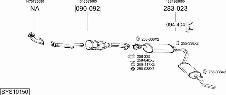 Bosal SYS10150 - Sistem de esapament - allinparts.ro