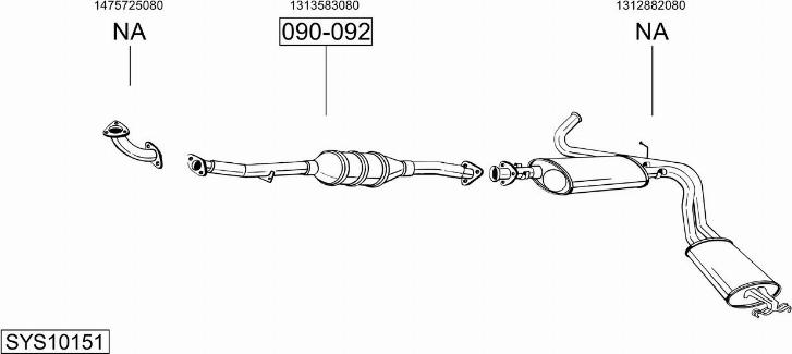 Bosal SYS10151 - Sistem de esapament - allinparts.ro