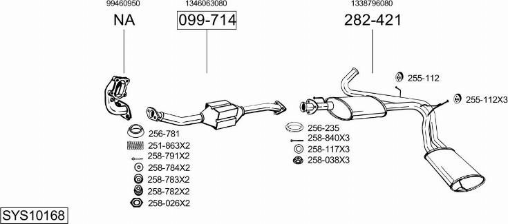 Bosal SYS10168 - Sistem de esapament - allinparts.ro