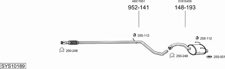 Bosal SYS10189 - Sistem de esapament - allinparts.ro
