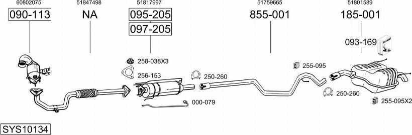 Bosal SYS10134 - Sistem de esapament - allinparts.ro