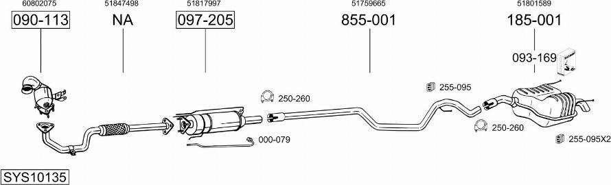Bosal SYS10135 - Sistem de esapament - allinparts.ro