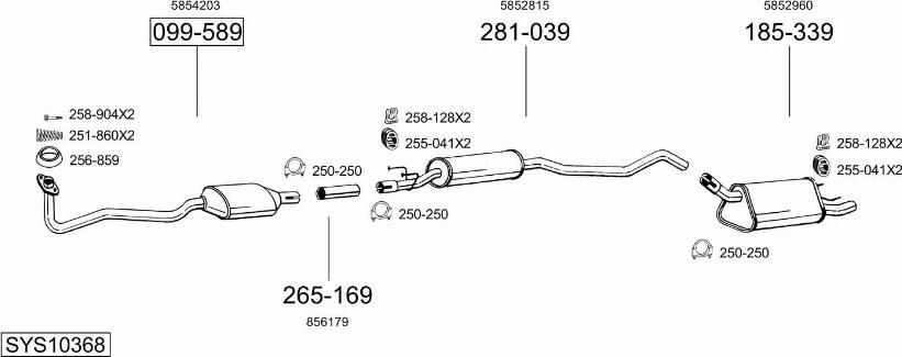 Bosal SYS10368 - Sistem de esapament - allinparts.ro