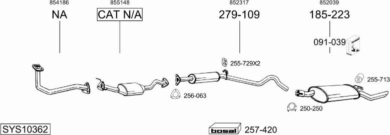Bosal SYS10362 - Sistem de esapament - allinparts.ro