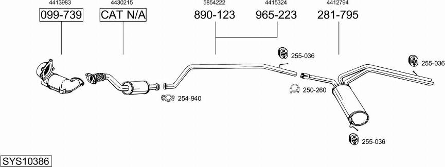 Bosal SYS10386 - Sistem de esapament - allinparts.ro