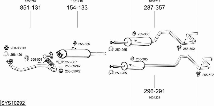 Bosal SYS10292 - Sistem de esapament allinparts.ro