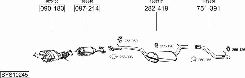 Bosal SYS10245 - Sistem de esapament allinparts.ro