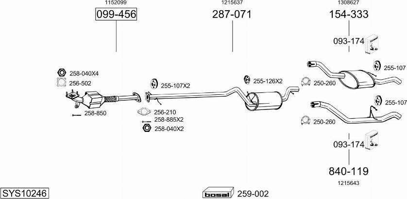 Bosal SYS10246 - Sistem de esapament allinparts.ro