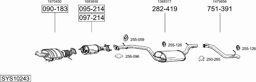 Bosal SYS10243 - Sistem de esapament allinparts.ro