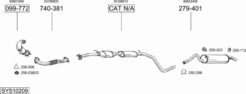 Bosal SYS10209 - Sistem de esapament allinparts.ro