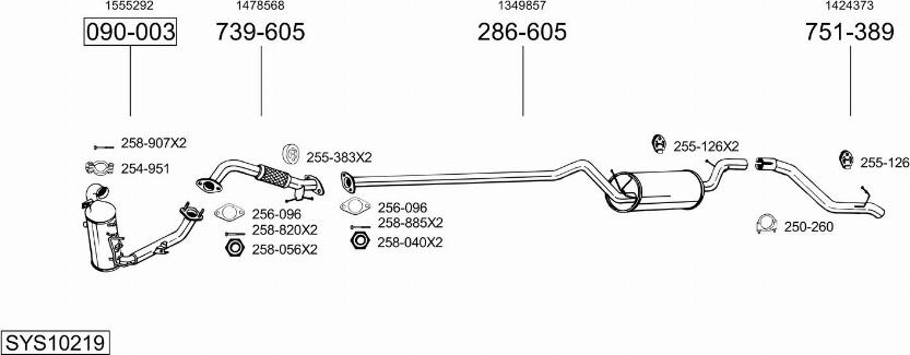 Bosal SYS10219 - Sistem de esapament allinparts.ro