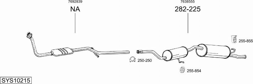 Bosal SYS10215 - Sistem de esapament allinparts.ro