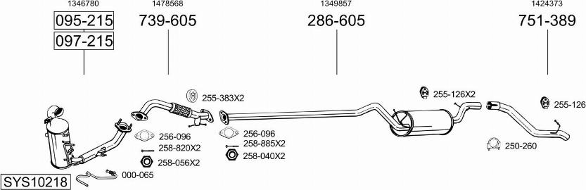 Bosal SYS10218 - Sistem de esapament allinparts.ro