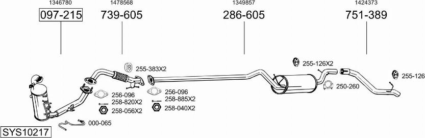 Bosal SYS10217 - Sistem de esapament allinparts.ro