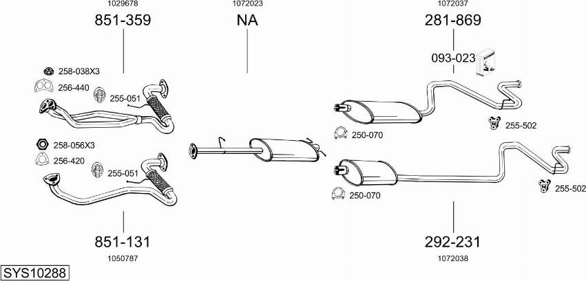 Bosal SYS10288 - Sistem de esapament allinparts.ro