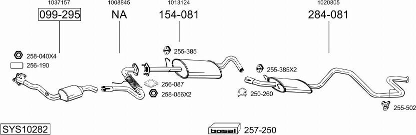 Bosal SYS10282 - Sistem de esapament allinparts.ro