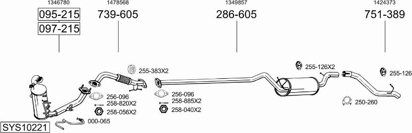 Bosal SYS10221 - Sistem de esapament allinparts.ro