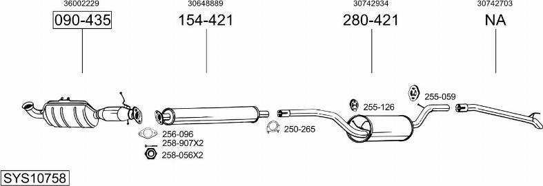 Bosal SYS10758 - Sistem de esapament - allinparts.ro