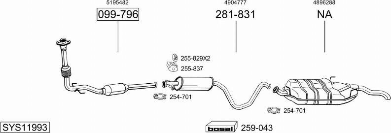 Bosal SYS11993 - Sistem de esapament allinparts.ro