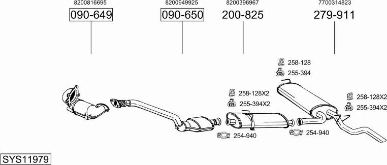 Bosal SYS11979 - Sistem de esapament - allinparts.ro
