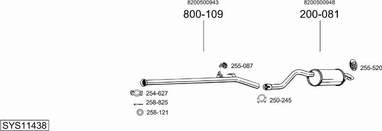 Bosal SYS11438 - Sistem de esapament - allinparts.ro